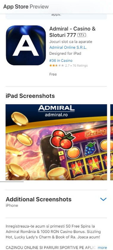 Admiral-cazino-aplicatie-ios-pagina-principala